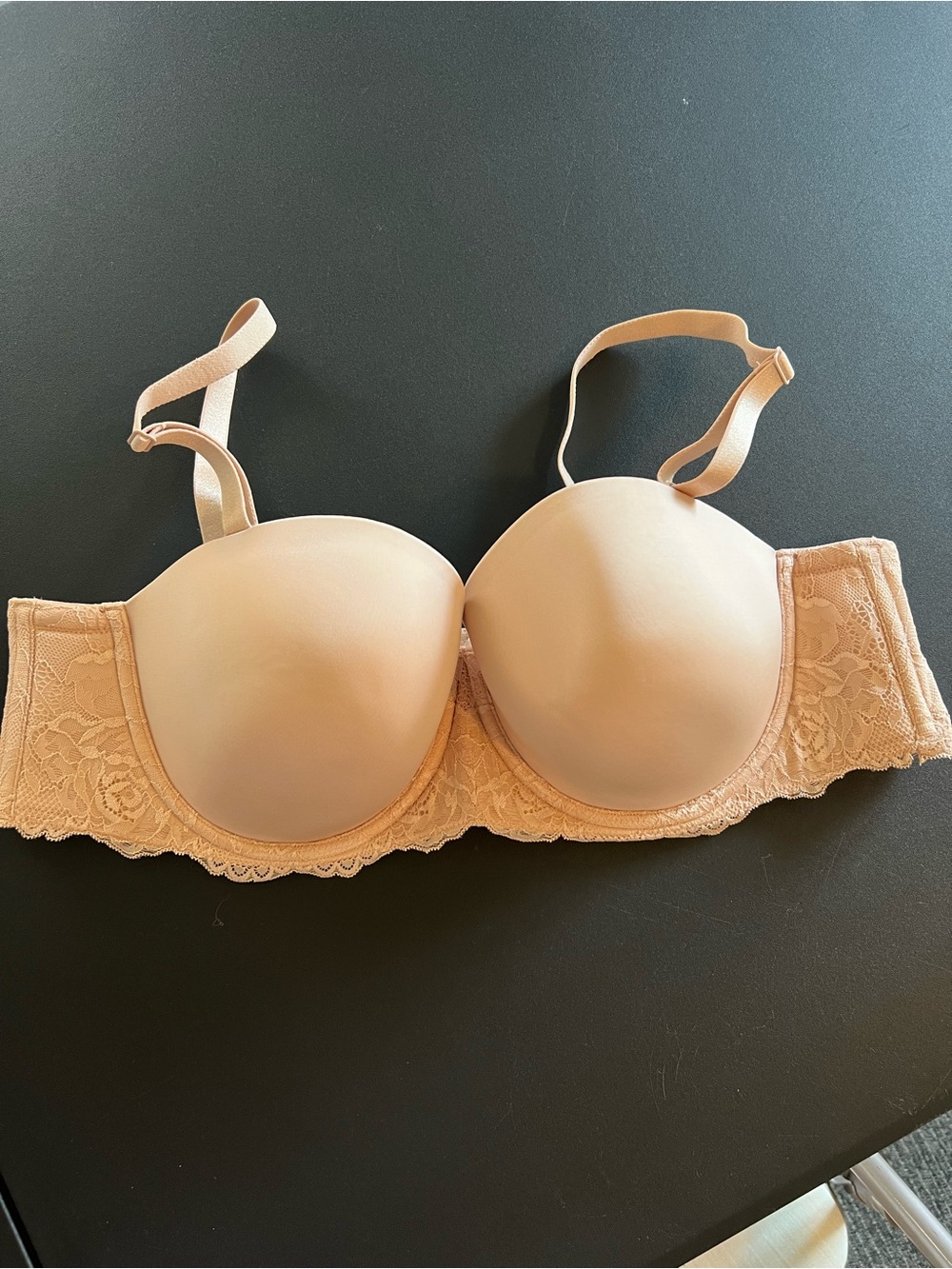 Everyday Smooth Lace-Trim Nude T-Shirt Bra - Supportive, Convertible Straps
